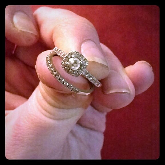 14k white gold 1/2ct tw Diamond engagement set